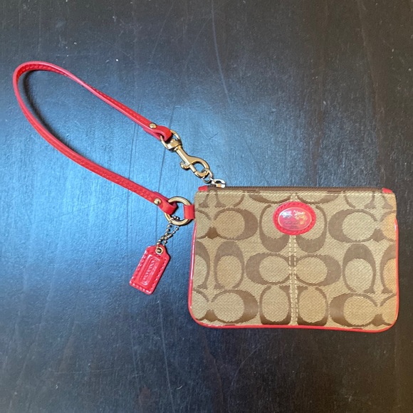 Pink Coach Wristlet Wallet - Picture 1 of 7